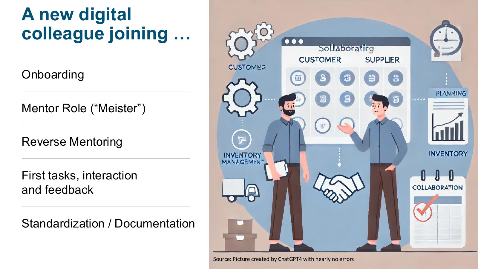 Onboarding AI as a new digital colleague