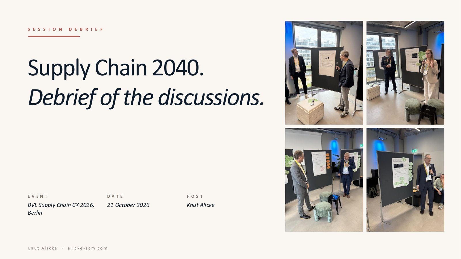 Supply Chain 2040 — session debrief from BVL Supply Chain CX 2026 in Berlin